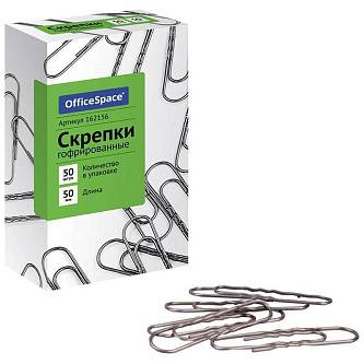 Скрепки OfficeSpace 50мм 50шт, гофрированные