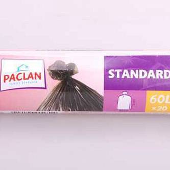 Пакеты для мусора 60л 20шт Стандарт, 7,4мкм