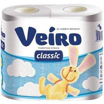 Туалетная бумага Veiro Classic 2-слойная, 4шт., тиснение, белая