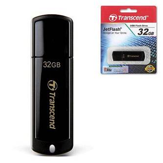 Флэш-диск TRANSCEND JetFlash 350 32Гб USB 2.0, черный