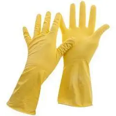 Перчатки хозяйственные OfficeClean L резин.латекс желтые с/н, фото №1