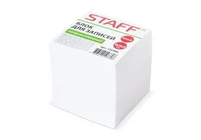 Блок для записи STAFF 9х9х9 белый 90-92%, фото №1
