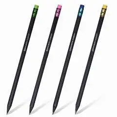 Карандаш чернографитный Black style ТМ, черн. дер с ластиком, фото №1