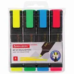 Набор текстовыделителей Brauberg 1-5мм 4шт., фото №1