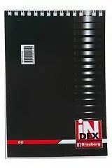 Блокнот Brauberg А5  80л клетка, евроспираль, фото №1