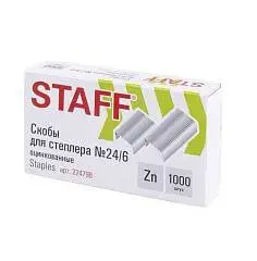 Скобы №24/6 STAFF 1000шт/уп., фото №1